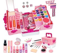 Bērnu grima komplekts meitenēm Vanity Case Girls - 54 gab. Mazgājams un drošs bērnu grima komplekts, princeses rotaļlieta 4-12 gadiem, ballītes, dzimšanas dienas un Ziemassvētku dāvanas