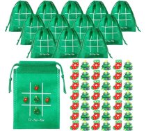 Pasimy 40 gabalu Ziemassvētku dāvanu komplekts, Tic Tac Toe spēļu komplekts ietver 40 dāvanu maisiņus ar auklām, 400 mini dzēšgumijas spēles meitenēm, zēniem, festivāliem, āra aktivitātēm, ceļojumiem, klasēm