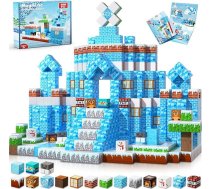 Magnētiskie bloki – 100 magnētisko bloku komplekts Frozen pils būvniecībai – magnētiska rotaļlieta Montessori mazuļiem, Ziemassvētku un dzimšanas dienas dāvanas – STEM sensorā rotaļlieta