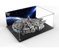 cooldac akrila vitrīna, kas saderīga ar Lego 75257 Millennium Falcon Putekļu blīvums un caurspīdīga HD aizmugurējā siena plēve Vitrīna, kas saderīga ar Lego 75257 (tikai vitrīna, modelis nav iekļauts)