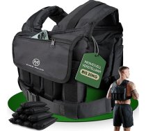 Svaru veste 20 kg, regulējama [ar somu un metāla siksnu] Fitnesa treniņi Skriešana Kalistenika aprīkojums Svaru veste Treniņu veste Skriešanas veste - melnā vai kamuflāžas krāsā