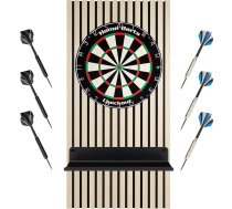 HOME LOVE Dartboard tērauda šautriņas ar sienas aizsardzību un plauktu - Premium Sisal Dartboard komplekts ar 6 tērauda šautriņām un skaņas izolācijas aizmugurējo paneli - tērauda šautriņu dāvana šautriņu faniem