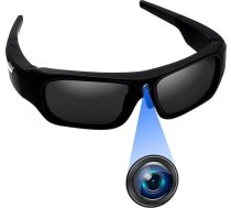 Sporta brilles ar kameru Mini Action Camera 4K izšķirtspēja 64 GB 16:9 attēla formāts UV filtrs Plaša leņķa 120° Ērtas saulesbrilles Melna krāsa