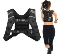 Goplus svara veste 12 lb/16 lb/20 lb/30 lb treniņu aprīkojums vīriešiem, sievietēm un bērniem ar regulējamiem sprādzēm un tīkla kabatu fitnesa skriešanai (30 lb)