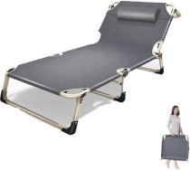Pārnēsājama kempinga gulta ar spilvenu un īpaši biezu matraci Oxford Cloth Bed trīskāju atbalsts, piemērota pēcpusdienas snaudienam birojā, bagāžniekā un slimnīcā