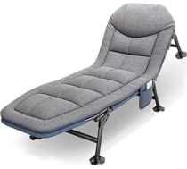 Saliekamās kempinga gultas ar matraci, īpaši platas, izturīgas kempinga gultas pieaugušajiem, pārnēsājamas guļamvietas ceļojumiem, birojam, makšķerēšanai, lietošanai telpās un ārpus telpām, ērtas gultas liela auguma cilvēkiem