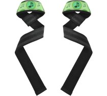 Note Fitness svarcelšanas jostas, 66 cm, neoprēns, polsterētas, svarcelšanai, kultūrismam, spēka trīscīņai, spēka treniņiem, Munequeras para levantamiento de pesas, melnas un zaļas