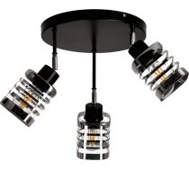 SIENA 3P E27, sienas/galda gaismeklis, maks. 3x60 W, melns, apaļa pamatne, pārvietojamas lampu galviņas, dažādi līmeņi