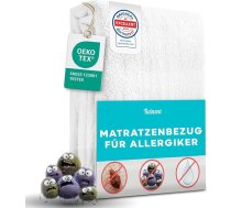 Twinzen - matrača pārvalks 90 x 200 x 25 cm ar rāvējslēdzēju - ūdensnecaurlaidīgs matrača pārvalks 90/200 alerģiju slimniekiem - matrača pārvalks pret ērcītēm un kukaiņiem - Bi-Ome & Oeko-Tex