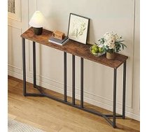 YITAHOME Šaurs konsoles galds, 20 x 100 x 80 cm, melns konsoles galds, 20 cm dziļš, augsts sānu galds, priekšnama galds, šaurs dīvāna galds priekšnamam, viesistabai, guļamistabai