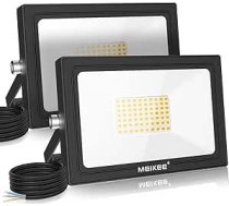MEIKEE 60 W LED prožektors āra siltā baltā krāsā 2700 K 5200 LM īpaši spilgts 2 gab. IP66 ūdensizturīgs āra prožektors dārzam, pagalmam, piebraucamajam ceļam, durvīm, garāžām, gaitenim
