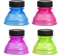 Daudzkrāsains atkārtoti lietojams plastmasas vāciņi Alus ūdens dozators vāciņi Modes aksesuāri Soda var aizsargāt pudeles vāciņu konservēšana konservēšana 4 Pack