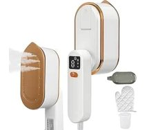 1200 W tvaicētājs ar tvaiku, 2-in-1 rokas tvaika gludeklis, pārnēsājams ceļojuma gludeklis ar 150 ml ūdens tvertni un 3 tvaika līmeņiem, 10 sekunžu ātra uzkarsēšana, piemērots ceļošanai un lietošanai mājās