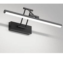 Klighten LED spoguļlampa vannas istabai 40 cm, rotācijas spoguļlampas spogulis vannas istabai IP44, spoguļlampa vannas istabai 12 W 970 LM, LED spoguļlampas vannas istabai, auksti balta 5500 K, melna