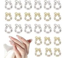 CHGCRAFT 40 gabali 2 krāsas nagu piekariņi 3D Ziemassvētku virtene nagu piekariņi vainags sakausējuma rhinestone kabošoni nagu piekariņi nagu mākslas apdares aksesuāri
