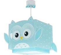 Dalber Bērnu lampa Piekaramais gaismeklis Little Owl Animals Griestu gaisma Bērnu istaba 64392 E27 Turquoise