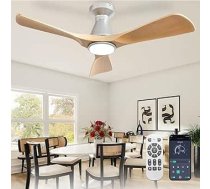 Depuley griestu ventilatori 42 collas ar apgaismojumu: Ventilators ar iebūvētu griestu ventilatoru ar zemu profilu, līdzstrāvas motora ventilatoru, kluss un aptumšojams, ar tālvadības pulti ar App Timer