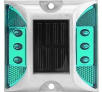 LED Saules enerģijas gaismas marķiera apgaismojums Ūdensizturīgs Āra Highway Highway Spike Lamp drošības norādījumiem (zaļš)