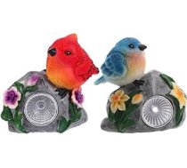 Gadpiparty 2 putnu sveķu lampas, LED putna statuja, saules gaismas, āra apgaismojums, dekorēšana, guļamistaba, guļamistabas dekors, saules putnu āra apgaismojums, ainavu lampa no sveķiem, āra rotājumi