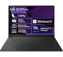 LG 16 collu gram Pro portatīvais dators ar Windows 11 Home, Intel Core Ultra 7 procesors, 16 GB LPDDR5x RAM, 1 TB Dual SSD, 16Z90TS-G.AU89G