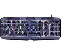 Speedlink LUDICIUM RGB Rainbow Gaming Keyboard - RGB spēļu tastatūra ar kabeli, ASV izkārtojums QWERTY, Windows taustiņu bloķēšana, WASD slēdzis, 10 multimediju taustiņi, vadu, melna