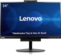 Lenovo ThinkCentre Tiny In One 24 Gen3 All-in-One PC 24" Full HD ekrāns Procesors Core Intel i5 - 8400T RAM 8GB SSD cietais disks 256GB Win 11 Pro (atjaunots)