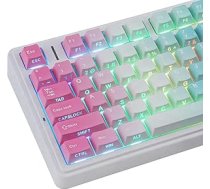 PBT vācu tastatūras vāciņi, 133 taustiņi, 133 taustiņi Double Shot Y2K Aesthetic Gradient Keycaps Dye-Sub Cherry Profile Side Printed Shine Through Keycap for Cherry MX Switch ISO QWERTZ Layout Mechanical Keyboards