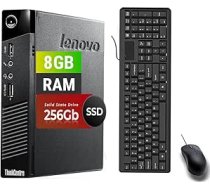 Lenovo ThinkCentre M93 Tiny Desktop-PC, Intel Core i5-4570T 3,2 GHz, 256 GB SSD, 8 GB RAM, amerikāņu QWERTY tastatūra, Maus, USB WiFi, Windows 11 Pro (atjaunots)