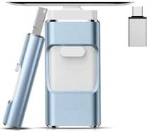 512 GB USB zibatmiņas karte iOS/Android/PC, bez lietotnes, 4-in-1 ports iPod/iPhone/iPad, ārējā krātuve fotoattēliem, video, karaliski zila