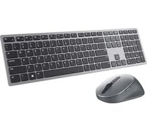 Dell KM7321W Bezvadu tastatūra un pele vairākām ierīcēm (QWERTY) 2,4 GHz Bluetooth 5.0 128 bitu AES šifrēšana 4000 DPI Saderīga ar Windows, Mac, Linux, Chrome un Android - pelēka