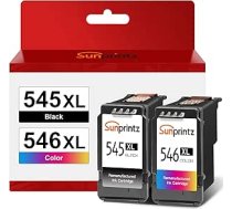 PG-545XL CL-546XL melnās krāsas tintes kasetnes Canon printeru kasetņu 545 546 XL multipaketei, priekš Pixma TS3351 TS3451 TS3450 TS3350 MX495 TR4551 TR4550 TS3150 printeriem (1 melna, 1 krāsaina)
