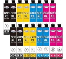 Paeolos 603XL kasetnes saderīgas ar Epson 603 XL kasetnēm Epson XP-3105 XP-4100 WF-2840 WF-2810 XP-3155 WF-2850 WF-2830 XP-3100 XP-2105 XP-3150 XP-2100 XP-2150 WF-2855 0 (16) - iepakojums)
