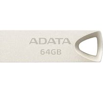 ADATA UV210 64 GB USB zibatmiņas disks bez vāciņa, metāliska stila, ūdensizturīgs, putekļu izturīgs, triecienizturīgs, zelta krāsā (AUV210-64G-RGD)