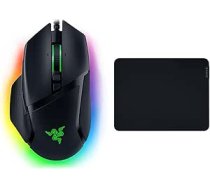 Razer Basilisk V3 - vadu, pielāgojama spēļu pele ar Chroma RGB, paredzēta PC/Mac Black & Gigantus V2 Medium - mīksts spēļu peles spilventiņš ātrai spēlēšanai, 360 x 275 x 3 mm - melns