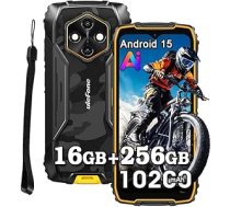 Ulefone Rugking 4 Pro Āra mobilie telefoni bez līguma, 16GB + 256GB/2TB Āra viedtālrunis Android 15, 48MP + 8MP, 6,56" HD+ 120Hz, 10200mAh, IP68 ūdensizturīgs mobilais tālrunis, Dual SIM/4G/5G