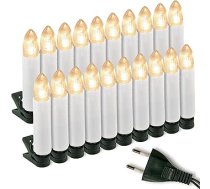20 LED pasaku gaismas Ziemassvētku eglīšu apgaismojums Ziemassvētku eglīšu sveces Silti balta Ziemassvētku eglīšu gaismas Ziemassvētku eglīšu apgaismojums Ziemassvētku rotājumi Zaļš kabelis Xmas