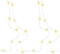 goobay 60332 20 LED sudraba stieples pasaku gaismas / Zvaigznes / Pasaku gaismas ar taimera funkciju / Silti balta (3000 K) / Ar akumulatoru, caurspīdīgas, sudraba krāsā (2 gab.)