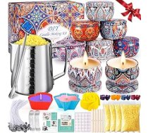 Amzeeniu Sveču izgatavošanas komplekts Sveču izgatavošanas komplekts DIY Sveču izgatavošanas piederumi Aromatizētu sveču dāvanu komplekts Bišu vasks, sveču daktis 8 sveču kārbas, 4 krāsas krāsvielas Silikona veidne u.c. Sveču māksla