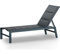 blumfeldt Renazzo Grey Edition sauļošanās krēsls, dārza atpūtas krēsls, 186 x 56 cm atpūtas virsma, regulējams atzveltnes augstums, ūdensnecaurlaidīgs un polsterēts, ComfortMesh, antracīts