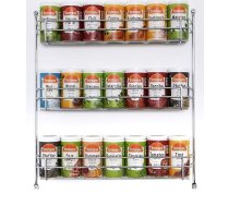 Ostmann Spices - Pildīts garšvielu plaukts ar 21 garšvielu burciņu | Garšvielu, garšaugu un garšvielu maisījumu komplekts | Piekaramais | Skapja durvis | Daudzums: 1 gabals