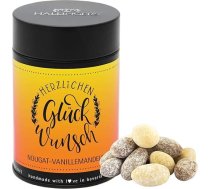 Hallingers Herzlichen Glückwunsch - Nougat šokolādes vaniļas mandeles, roku darbs - gatavas lietošanai kā dāvana (skārda kārba) - Dāvanu idejas Ziemassvētki un dāvanas Adventes kalendārs | Dzimšanas dienas apsveikumi