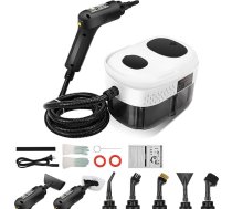 2500 W rokas tvaika tīrītājs, 1400 ml tvertne, pārnēsājams rokas tvaika tīrītājs, 3 ātrumu regulēšana ar 6 birstes galviņām un skrāpja piederumiem, augstspiediena tvaika tīrītājs virtuvei, grīdām, mājsaimniecībai, automašīnai