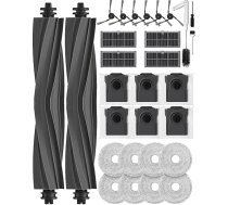 29 piederumu komplekts Dreame X40 Ultra/L40 Ultra/X40 Master/Mova P50 Pro Ultra/P10 Pro Ultra: 2 rullīšu birstes, 6 sānu birstes, 6 putekļu maisiņi, 4 HEPA filtri, 8 salvetes.