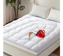 UNIKOME Ūdensnecaurlaidīgs matrača pārvalks - ergonomisks stepēts matrača pārvalks, 5 slāņu, kluss, mazgājams, 30 cm dziļš (balts, 180 x 200 cm)