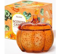 SALKING Rudens aromātiskās sveces, melnā vaniļas un trifeļu, ķirbju forma, Helovīna svētki, sojas sveces mājās, liela burka ar 2 daktīm, degšanas laiks 90 stundas, dāvana sievietēm
