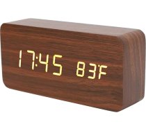 Digitālais modinātājs guļamistabai, 12/24 stundu LED koka pulkstenis ar balss vadību, 3 regulējami spilgtumi, USB vai akumulatora digitālais pulkstenis pie gultas, elektriskie pulksteņi