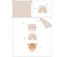 Herding babybest Mazie draugi Bērnu gultiņas gultas veļa, spilvendrāna 35 x 40 cm ar aplokšņu aizdari, segas pārvalks 80 x 80 cm ar aplokšņu aizdari, kokvilna, balts
