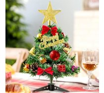 Mākslīgā mini Ziemassvētku eglīte 45cm Mazā zvaigzne Top Baubles Loki Priežu čiekuri Ziemassvētku rotājumiem