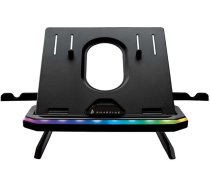 SureFire Portus X1 Gaming Laptop Stand, Notebook Stand Height Adjustable with RGB Lighting, Holder for Laptops with 10, 17.3 Inches, Tablet Risers with Ventilation for the Desk