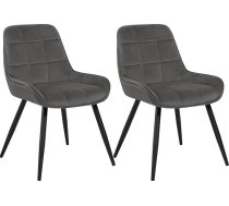 WOLTU BH331dgr-2 Dining Room Chairs Set of 2 Upholstered Velvet Kitchen Chair Padded Accent Chair for Living Room Bedroom Kitchen, Ergonomic Chair with Backrest, Dark Grey